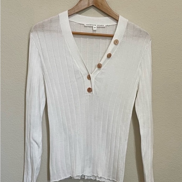 Veronica Beard Juliana Henley Cotton Top - Picture 4 of 6